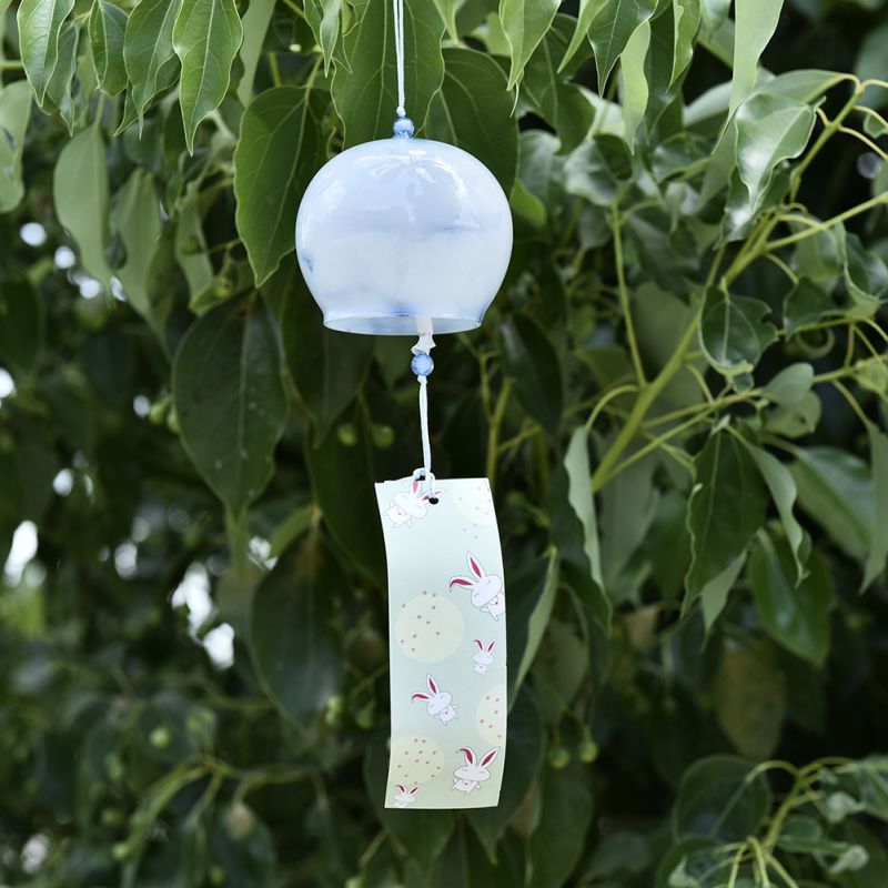 Brand Japanese Style Glass Wind Chimes Hanging Craft Wind Bell Sakura Cherry Blossom Pattern Home Decor dbdz