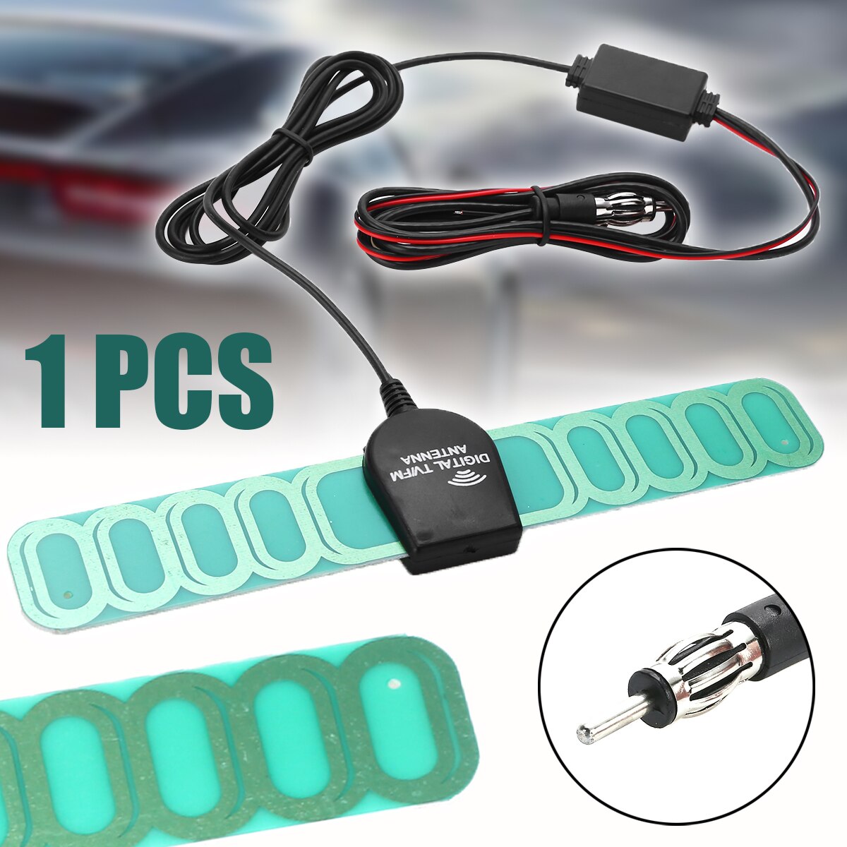 12V Car Digital TV FM Antenna Aerials Amplifier Booster Aerial Radio Digital Antenna Signal Amplifier Booster with Connector