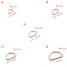 10 stuks/pak d-ring metalen ring metalen sluiting riemgesp leren hardware bh-haak pakket accessoires band 10mm-25mm