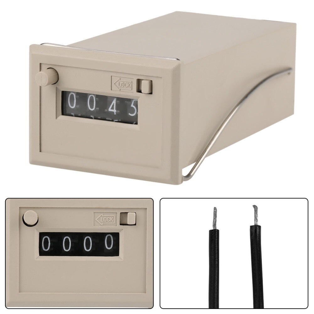4 Digits 0-9999 Digital Pulse Counter Electromagnetic Pulse Counter Tool DC 24V CSK4-NKW Electric Pulse Counts
