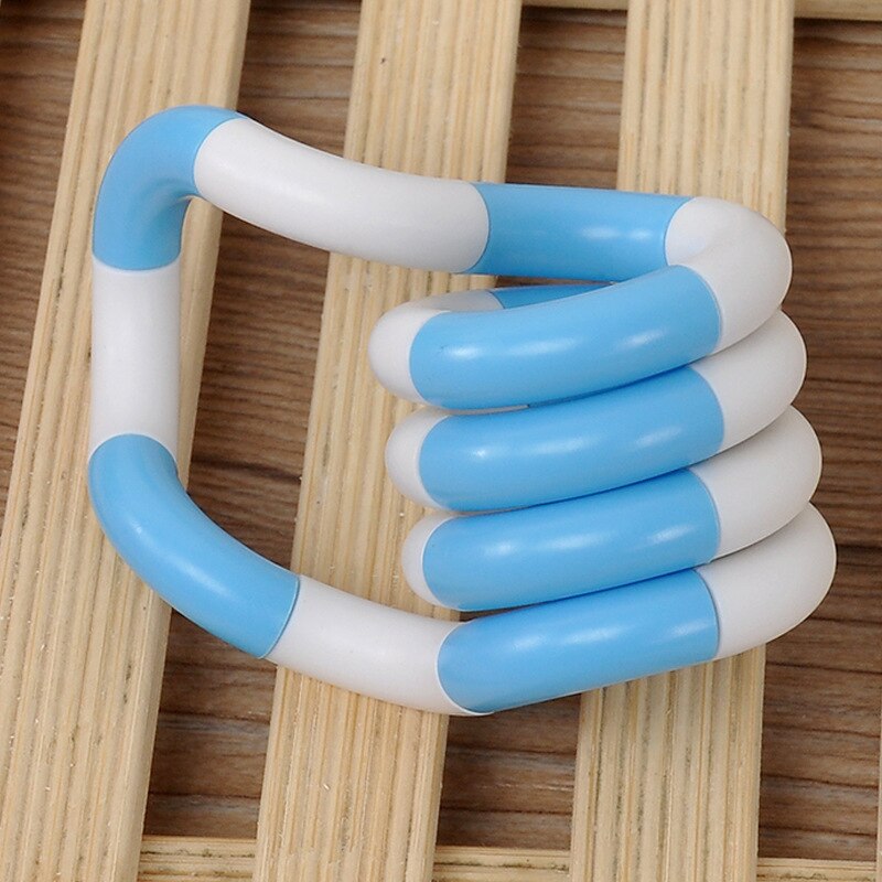 Fidget Anti Stress Speelgoed Twist Volwassen Autisme Decompressie Speelgoed Kinderen Kleurrijke Vervorming Touw Perfect Stress Kid Speelgoed: White Blue