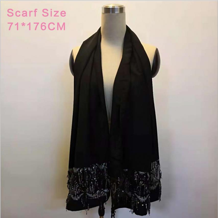Ramadan brillant paillettes perles kimono Musulman Abaya Hijab Robe musulmane femme ouvert islamique caftan Robe Musulman Abayas F1569: only the pink scarf / Taille unique