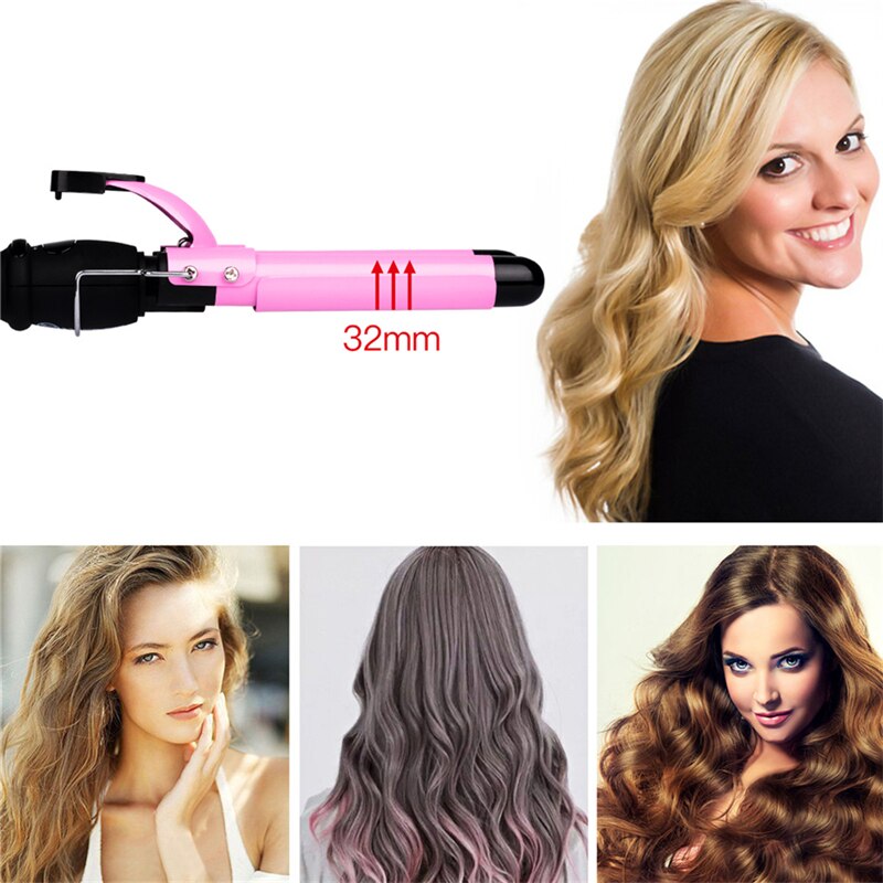 22mm 25mm 32mm 3 Barrels Hair Curler Wave Curler Ceramic Curling Iron LCD Display Perm Splint Roller Big Wave Hair Styling Tool