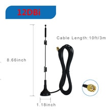 12dBi RP-SMA 2.4GHz 5GHZ High Gain WiFi Router Antenna For Wireless IP Camera Brand And