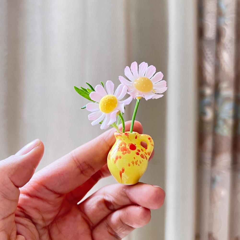Vase à fleurs en céramique Mini Vase magnétique décor 3d plantes bouteille porte-fleurs réfrigérateur aimant ensemble pour la maison bureau cuisine décor