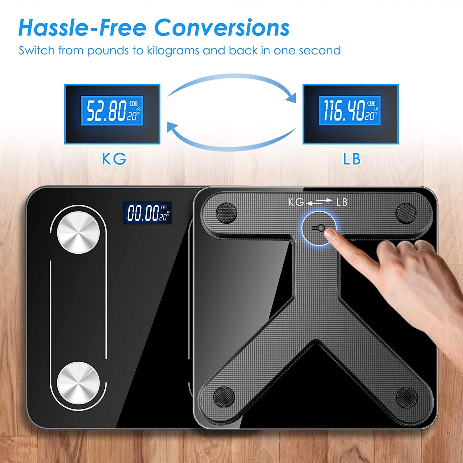 Digital Weight Scale Bathroom Body Fat Scale USB Rechargeable Bluetooth Scale BMI Monitor Analyzer Body Composition Measuremen