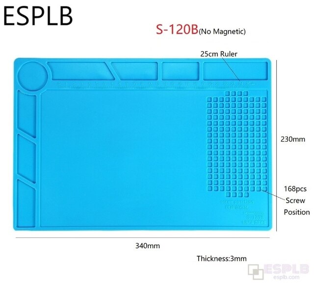 35cm*25cm/405mm*305mm Insulation Pad Heat-resistant BGA Soldering Station Work Pad Desk Mat Platform Repair Tools with Magnetic: 20cm No Magnetic
