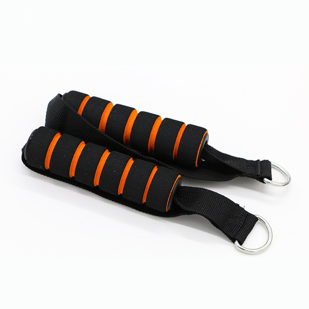 25#Multi-purpose D-ring Spring Pull Rope Cable Bar Elastic String Foam Handle Fitness Equipment with stiffness nylon belt