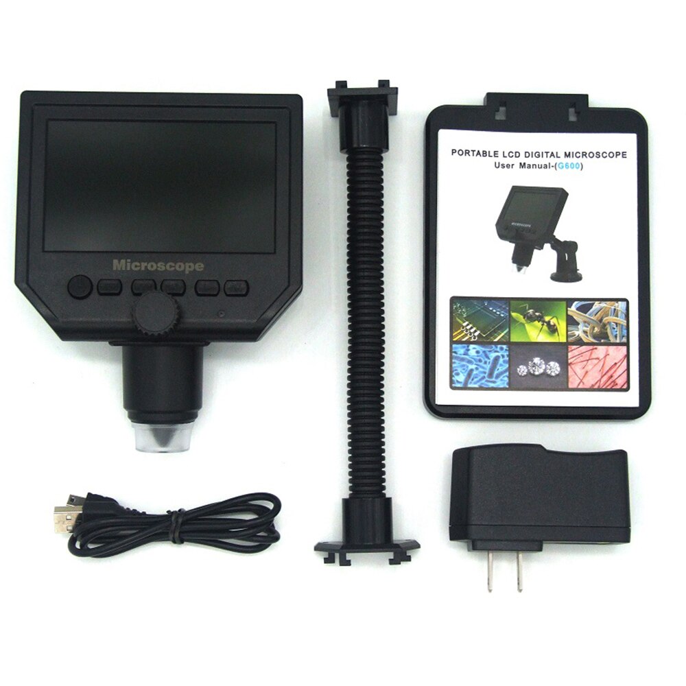 G600 4.3" Portable LCD Digital Microscope with High Brightness 8 LED and Built-in Lithium Battery microscope microscopio digital