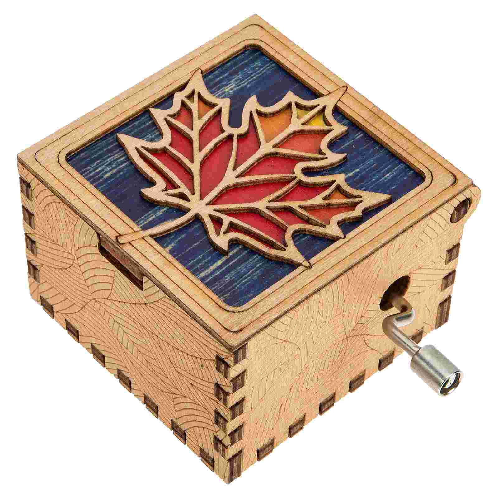 Retro Musical Box Wooden Mini Box Hand Crank Box Adornment