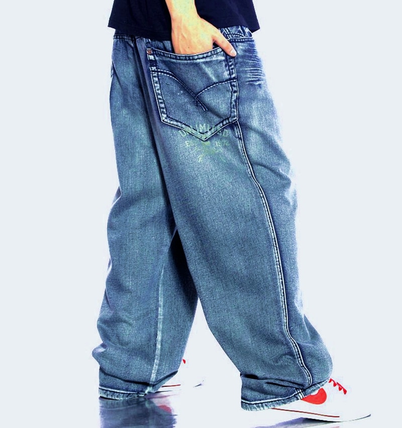 Mannen Retro Baggy Jeans Vintage Gewassen Denim Broek plus size 42 44 46 Mannelijke Hiphop Skateboarder Jeans Jeans high street mode