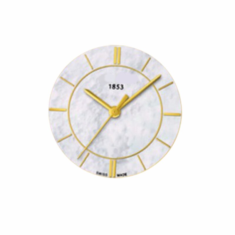 22.8Mm Wijzerplaat Voor T094210A Vrouwen Quartz T094 Horloge Tekst Horloge Accessoires T094210 Reparatie Onderdelen Voor F03.111 Beweging: White Gold hands