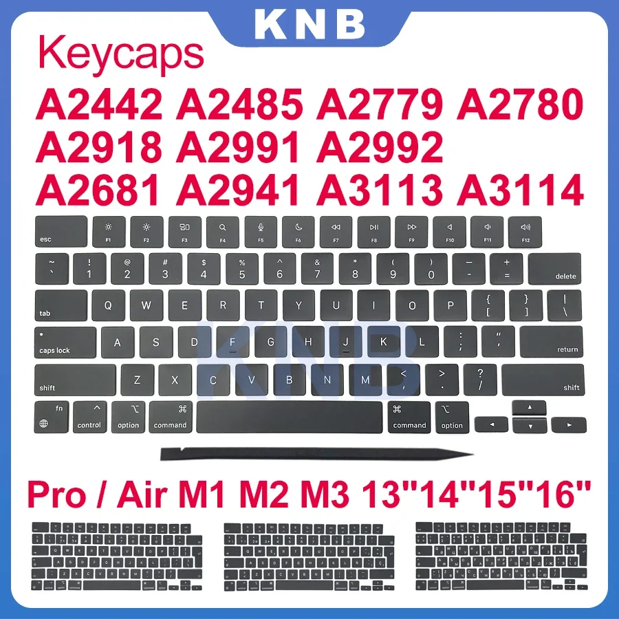 Neue US UK EU Tastatur Schlüssel Für Macbook Pro Air M1 M2 M3 A2442 A2485 A2779 A2780 A2918 A2991 A2992 A2681 Tastenkappen Schlüssel Kappe -2024