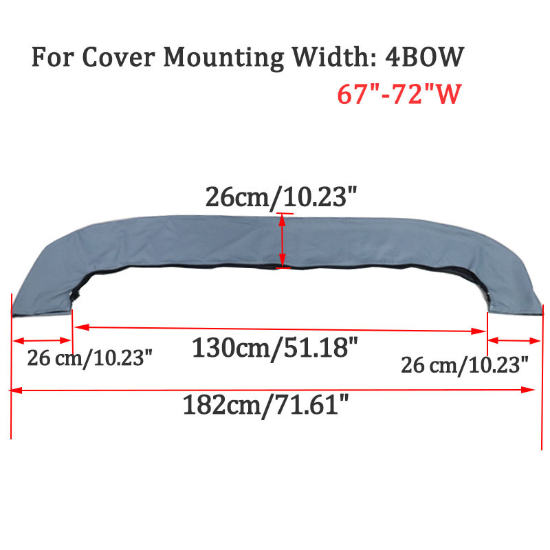 4 BOW Bimini Top Boot Cover 600D Waterproof Bimini Boat Top Boot Canopy Storage Cover Anti-UV Dust-proof Marine Accessories: green
