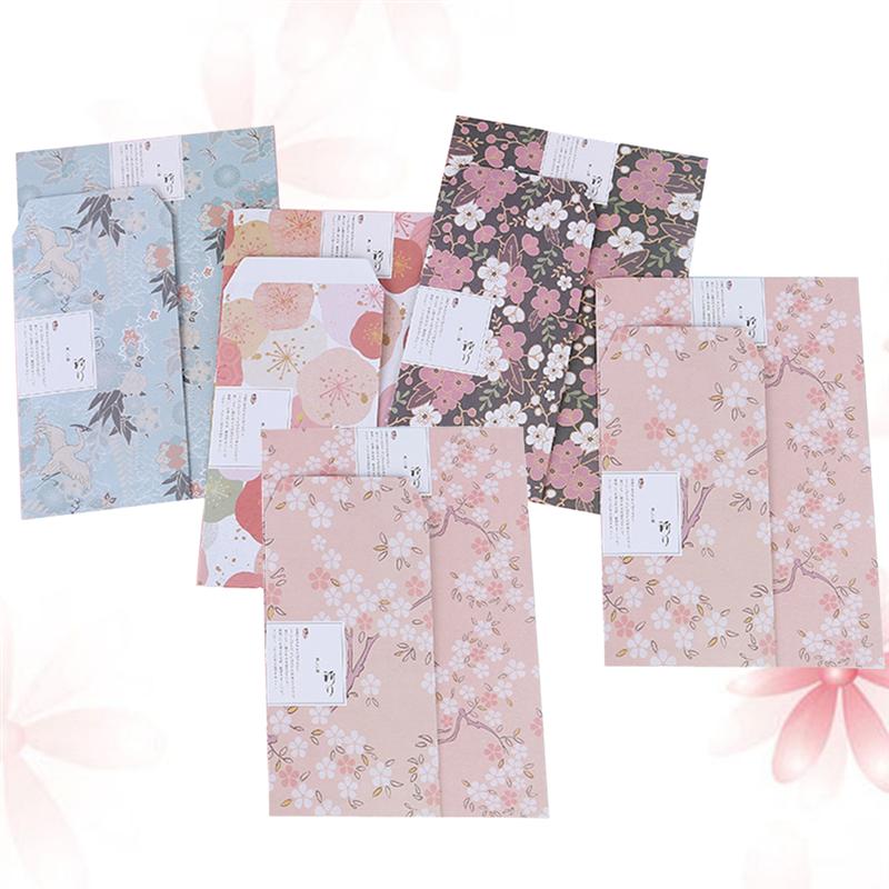 45pcs/5 Sets A5 Flower Printing Envelope Letter Paper Note Paper Writing Paper Stationery Supplies (Random Style)