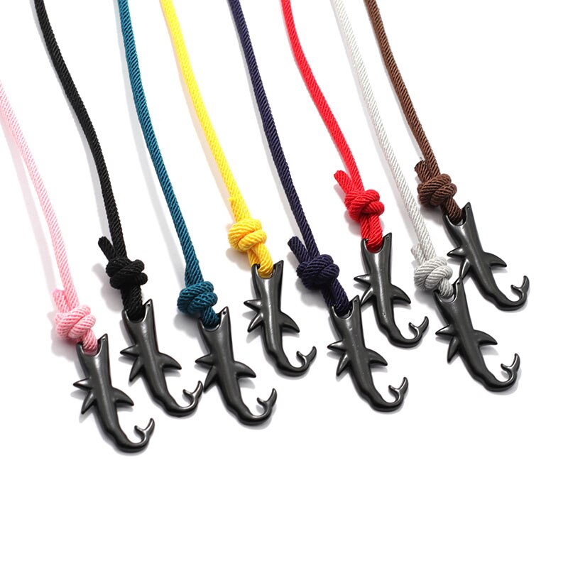 Noter haj armbånd unisex dobbelt lag justerbar 3mm snor kæde armbånd strand smykker tilbehør surfer armbånd pulsera