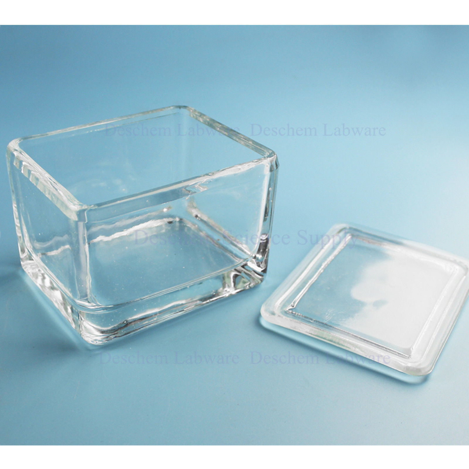 Frasco de tinción de Coplin de vidrio de laboratorio con cubierta, tipo 20 diapositivas