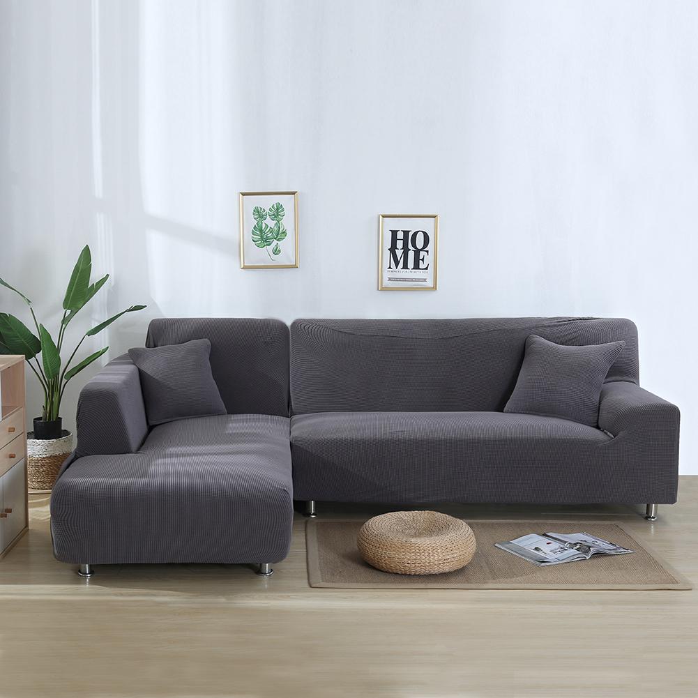 L-vormige bankhoes links chaise longue jacquard polyester stretchstof hoekbankhoes voor woonkamer waterdichte bankhoes
