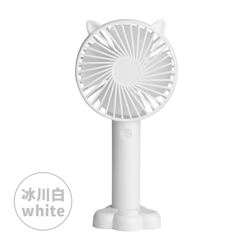 Fabriek Directe Clip Custom Hand-Held Draagbare Cartoon Base Fan Mini Stijl Usb Hand Elektrische Ventilator: white-2