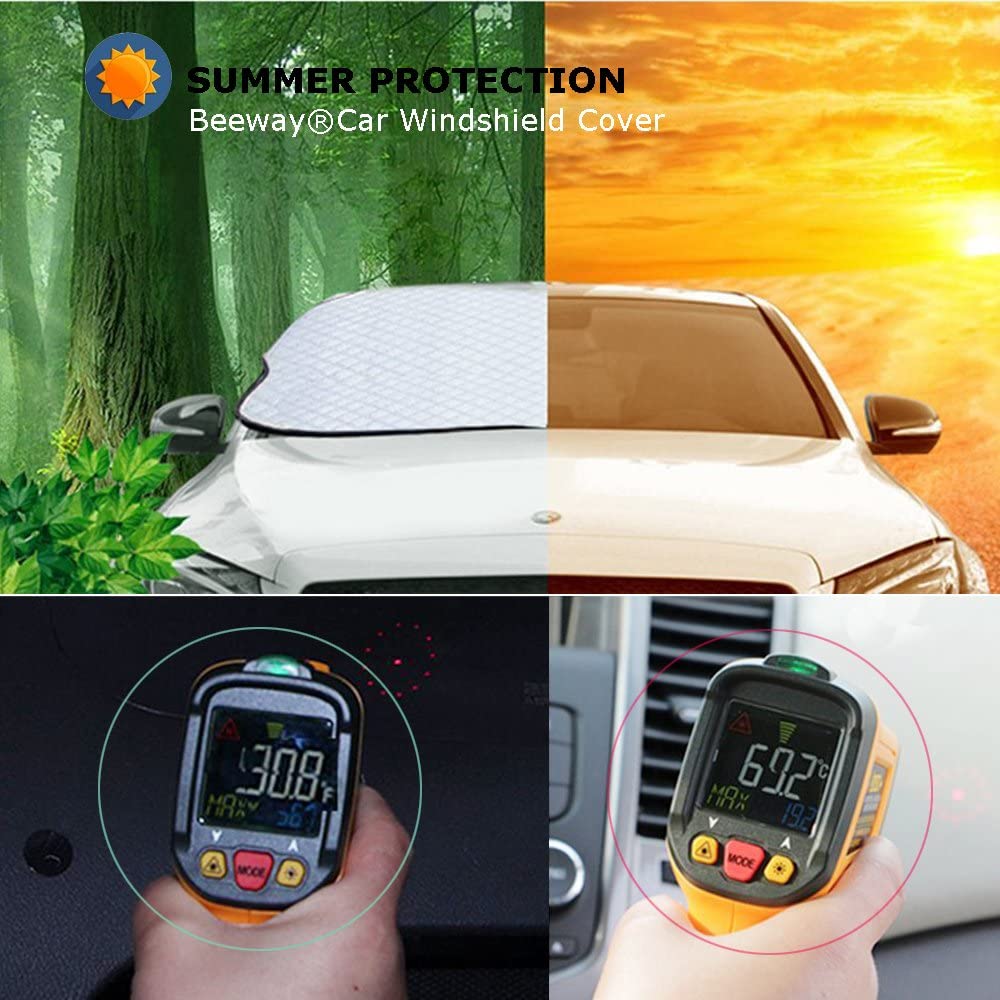 Car Windshield Cover Heavy Duty Ultra Thick Protective Windscreen Cover Snow Ice Frost Sun UV Dust Water Resistent for Cars SUV