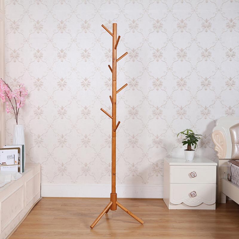 Premium Houten Kapstok Vrijstaand Met 8 Haken Hout Boom Kapstok Stand Voor Jassen Hoeden Sjaals Kleding Handtassen: brown
