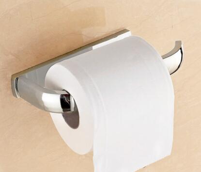 Massivt messing toiletpapirholder tissuepapir krog vægmonteret toiletrulleholder badeværelset tilbehørkøkkenpapirstativ: Krom