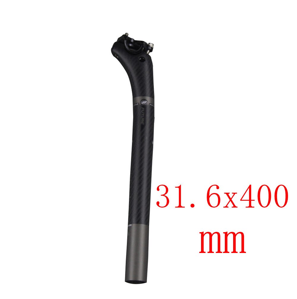 partes de bicicleta de carbono fibra bicicleta sillín MTB Asiento de bicicleta de carretera Barra de 190g de asiento 3k mate 27,2/30,8/31,6*400MM revés 25mm: matte 31.6x400mm