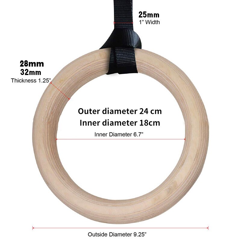 Tre 28mm- ringer trening fitness gym ringer gym ringer trening crossfit pull ups med justerbare stropper
