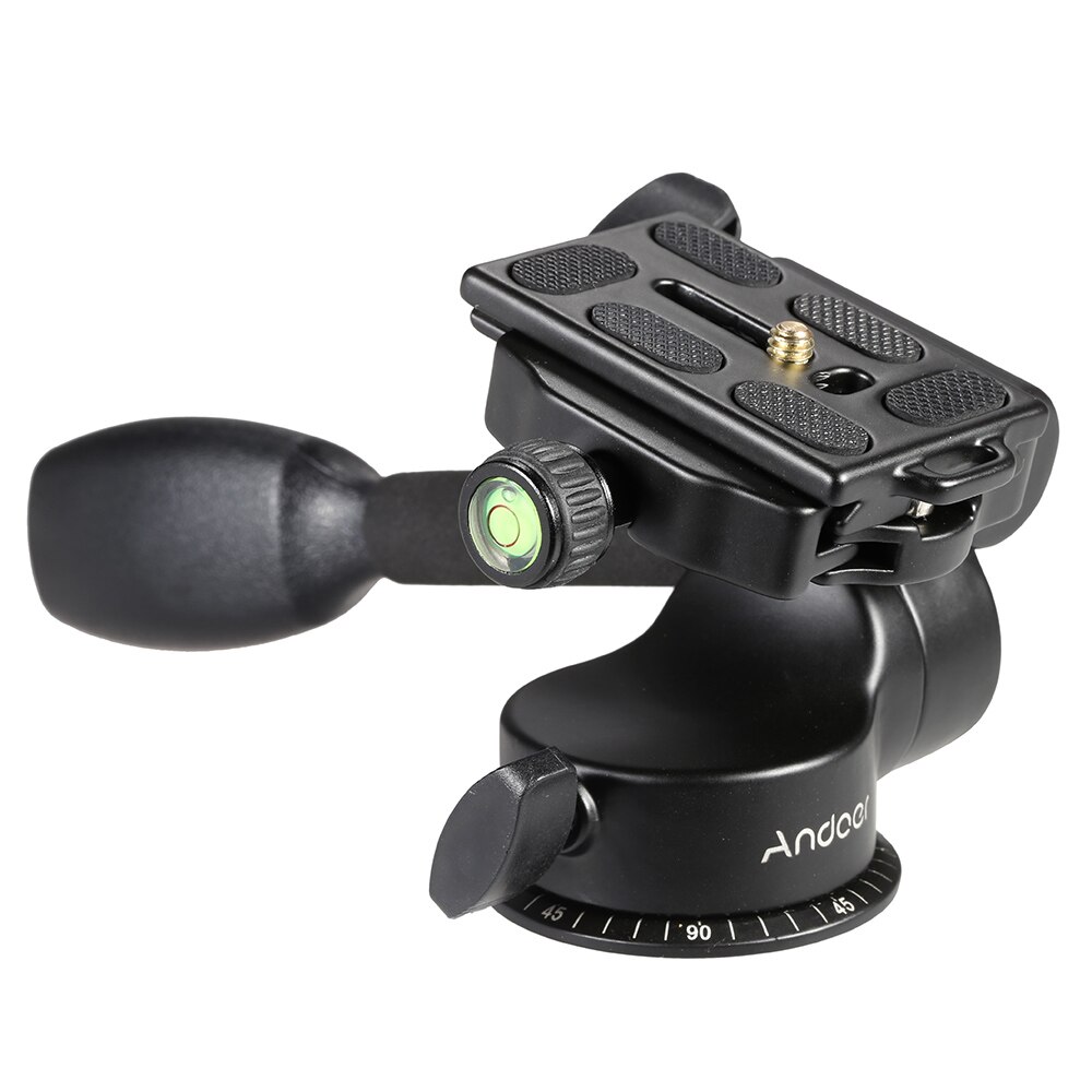 Andoer Q08 Video Statief Bal Hoofd 3-Way Vloeistof Hoofd Rocker Arm Met Quick Release Plate Voor Dslr Camera statief Monopod