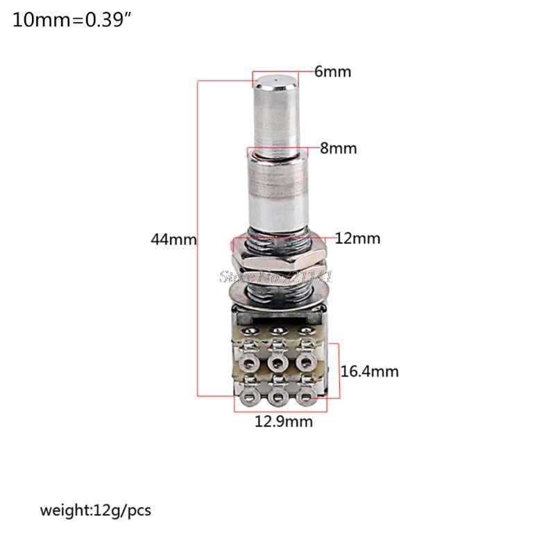 Potentiometer For Guitar Bass Mini Dual Pots Stacked Concentric Potentiometer Center Detent B50K &Whosale