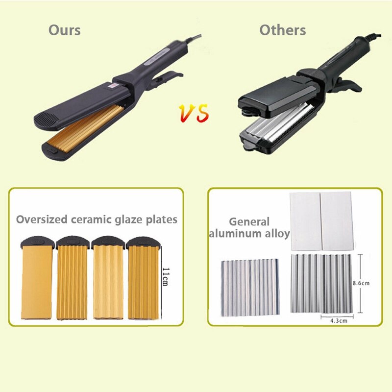 Us plug 220v 4 in 1 vervangbare keramische haarkrullend haar stijltang stijltang gekruld haar stijltang