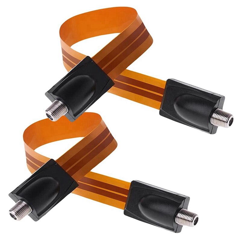 Cable plano fantasma, RG6, Cable Coaxial extremo delgado plano para ventana y puerta (2 paquetes): Default Title