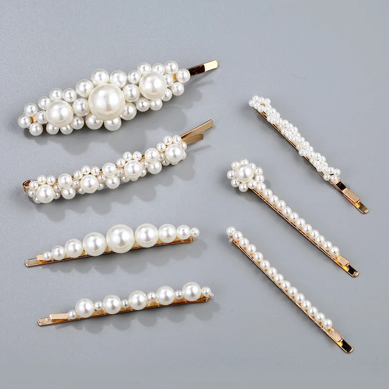 1einstellen Handgemachte Perlen Haar Clips Stift für Frauen Geometrische Blume Barrettes Headwear Mädchen Süße Haarnadeln Haar Zubehör
