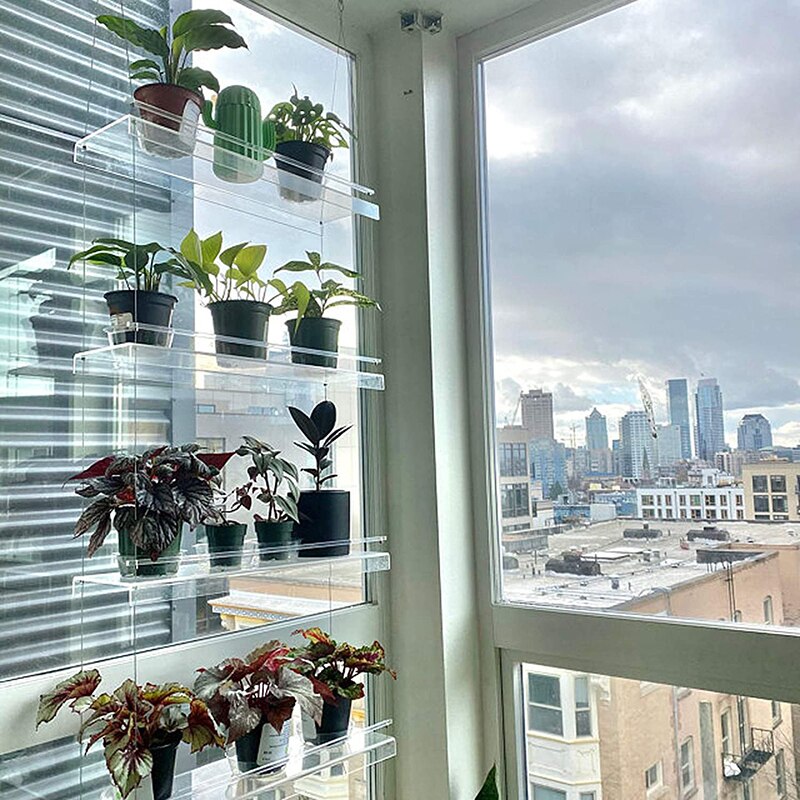 Étagère à plantes suspendue par fenêtre, support décoratif pour Pot de fleurs, pour jardin, rangement intérieur, RERI889