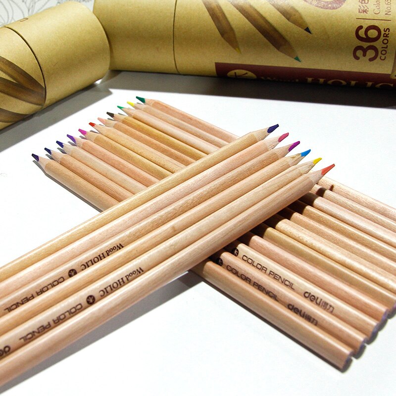 Stationery Art Supplies Nature Wood Colored Pencils Drawing Sketch Pencils Office School Supplies(12/18/24/36/48 Colors)