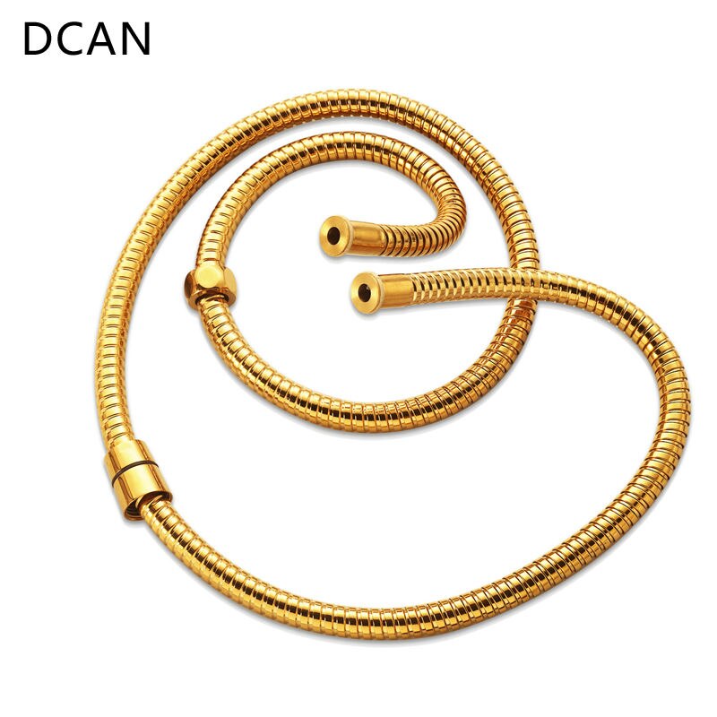 DCAN Sanitair Slangen Badkamer Vervanging Anti-Torsie Douche Slang Dubbele Vergrendeld Flexibele Rvs 1.5 m Goud
