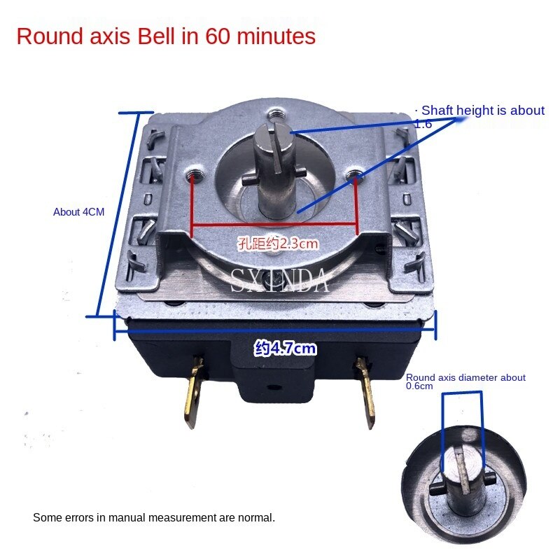 Electric Pressure Cooker Timer Oven Rice Cooker Timer With Bell Mechanical DKJ-Y 30/60/90 Minutes: Round axis 60minutes