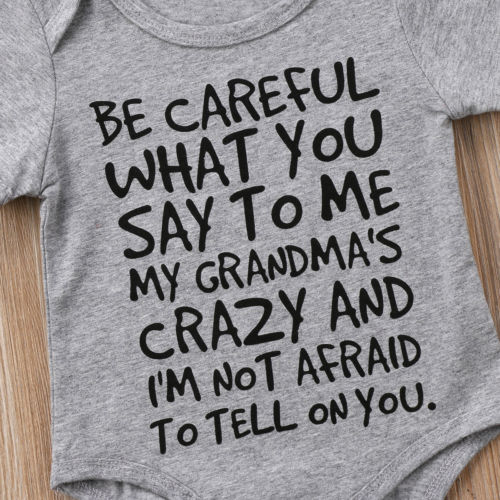 US STOCK Baby Boy Girl Casual Bodysuit Funny Letter Print cotton Jumpsuit Clothes Outfit Short Sleeve Summer Bodysuit