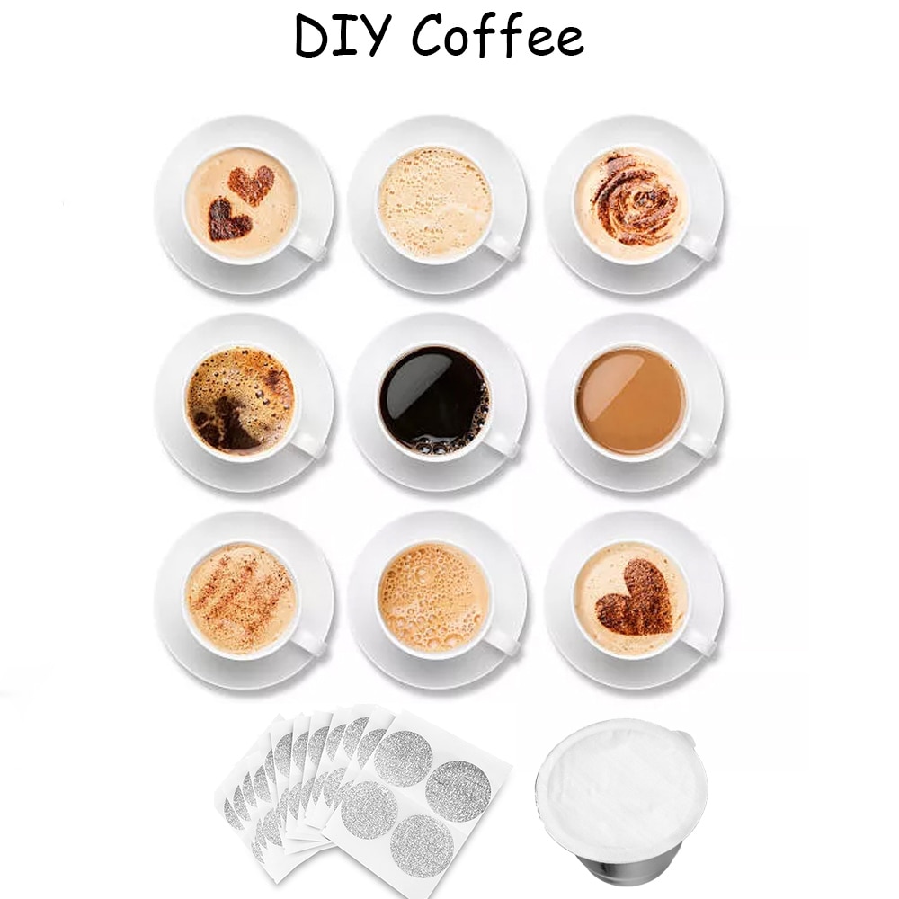 2 in 1Usage Nespresso Capsule Filter Refillable Crema Coffee Capsules Pods Compatible With Reusbale Lids Foils