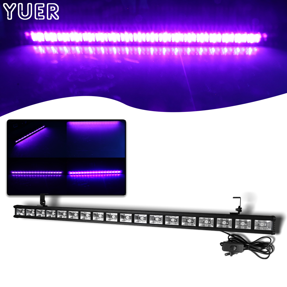 18x2w led tira longa preto luz uv preto 30w 38 barra brilho no escuro fontes de festa para o natal blacklight festa aniversário st