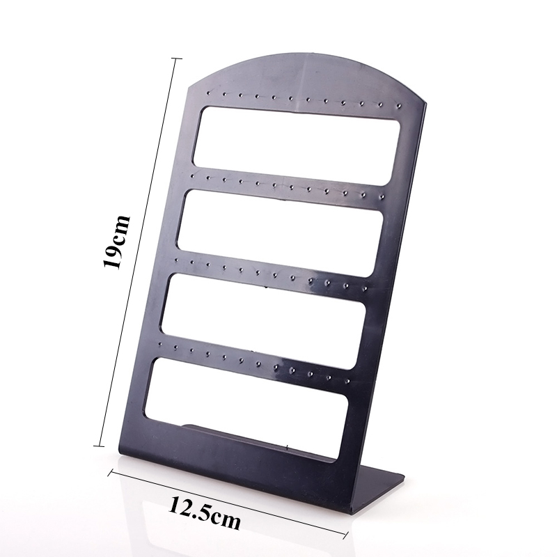 48 huller smykkeorganisatorstativ sort plastik øreringeholder pesentoir øreringe display rack etagere smykkedisplay