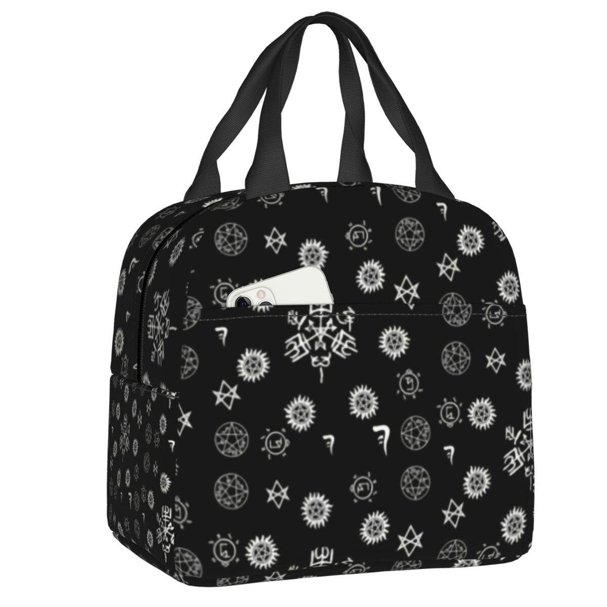 Supernatural Insulated Lunch Bag for Women Leakproof Sam Dean Winchester Cooler Thermal Bento Box Beach Camping Travel: SKY BLUE