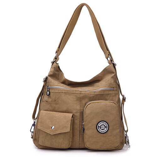 femmes sac Double sac à bandoulière sacs à main de créateur de en Nylon femme sac à main bolsas sac a main: Kaki
