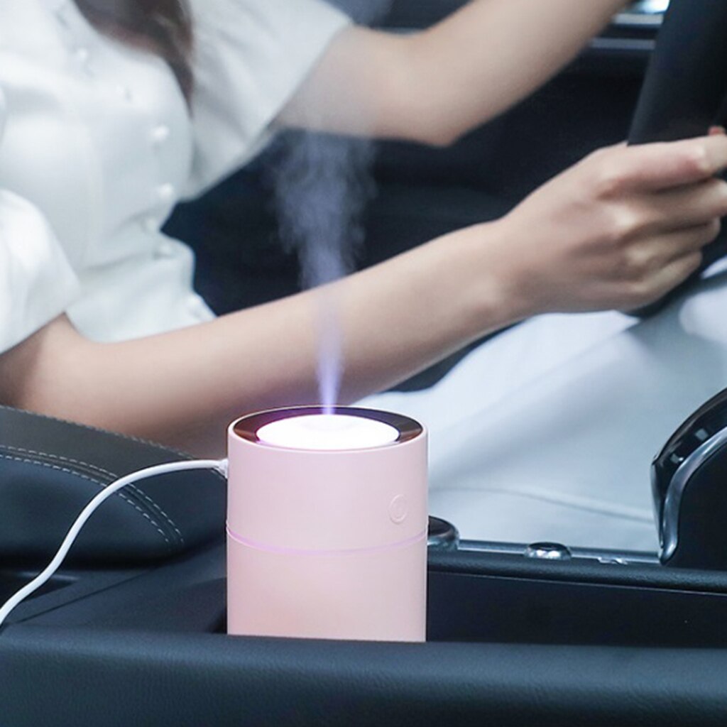 Mini Ultrasonic Air Humidifier Car Home Aroma Essential Oil Diffuser Air Purifier Colorful Light 320ML Desktop Mist Maker