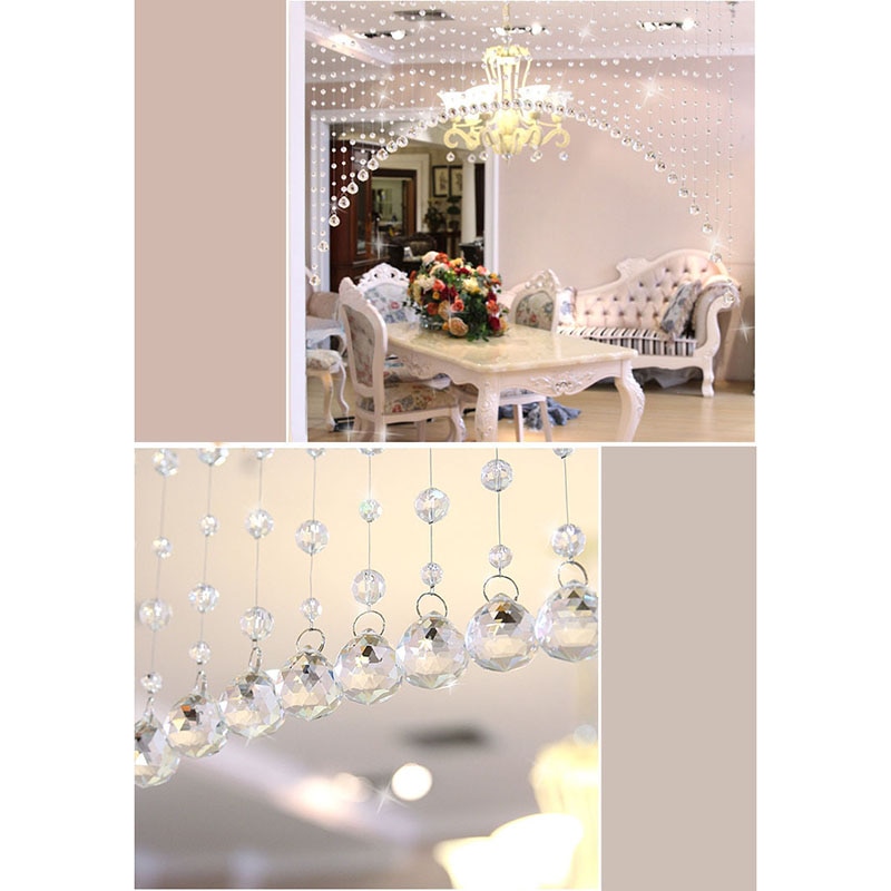 1m 1 strimmel krystalglasperle gardin diamant skillevæg dekorativt gardin til soveværelse