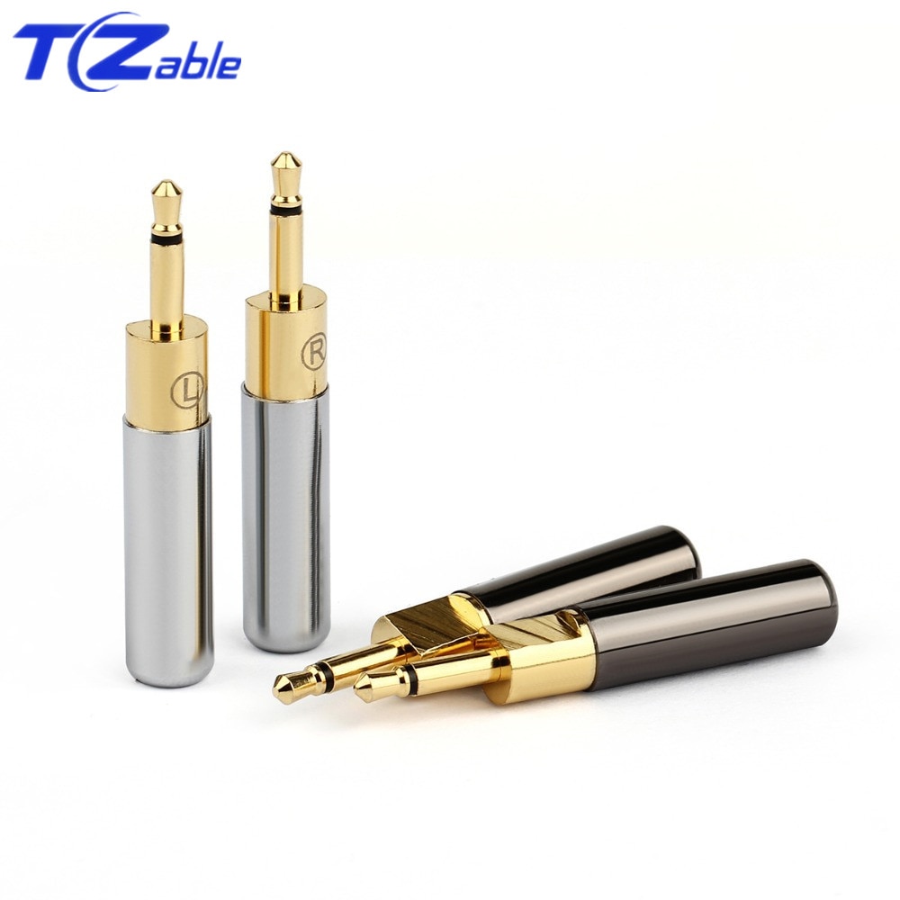 2.5MM Mini Jack Headphone Adapter Gold-Plated Plug Audio Connector Mono Male HD700 HE400i DIY Jack Solder High Fidelity Plug