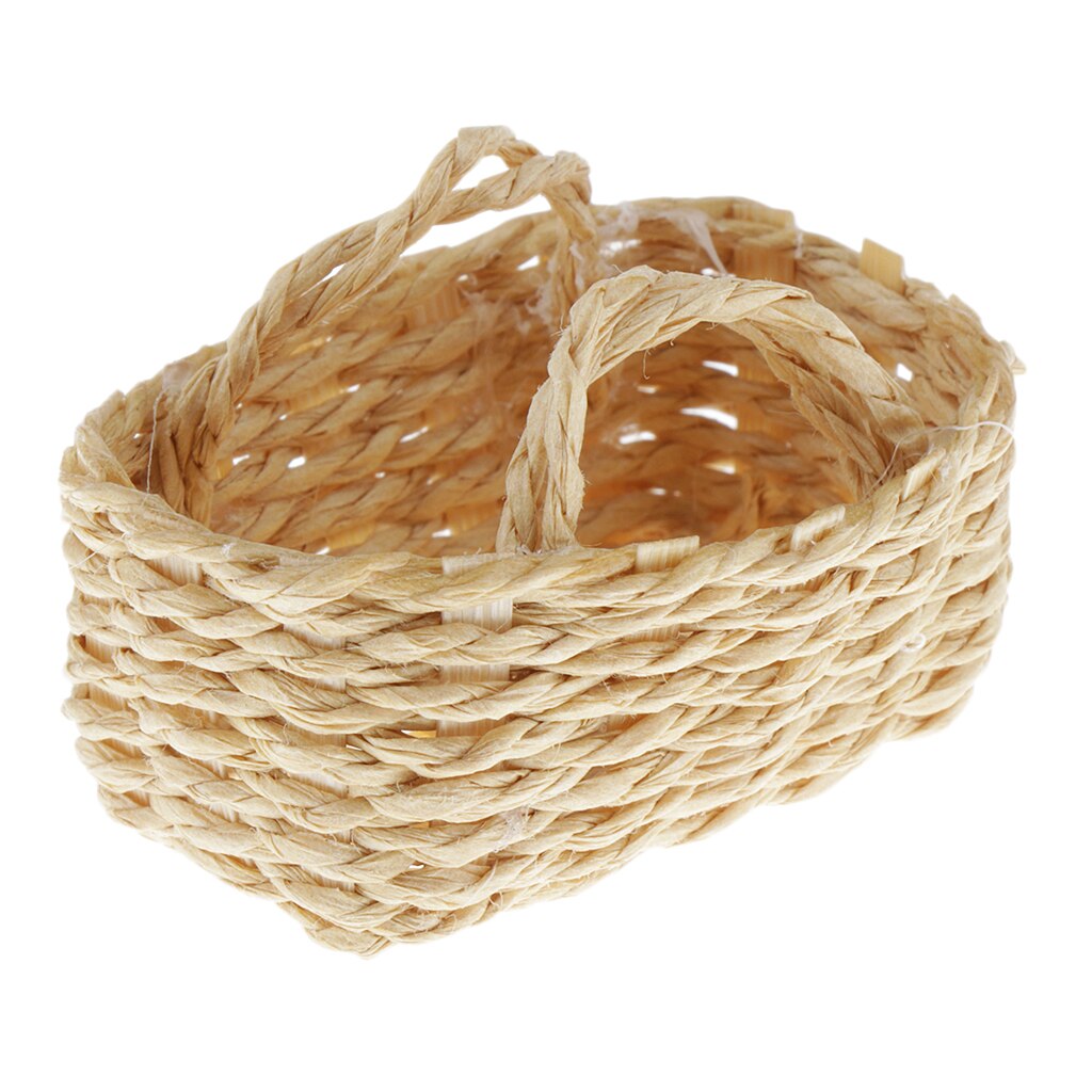 1/12 Dollhouse Miniatuur Geweven Bamboe Manden Mini Bamboe Poppenhuis Miniatuur Mand Pop Huis Kamers Items Decor