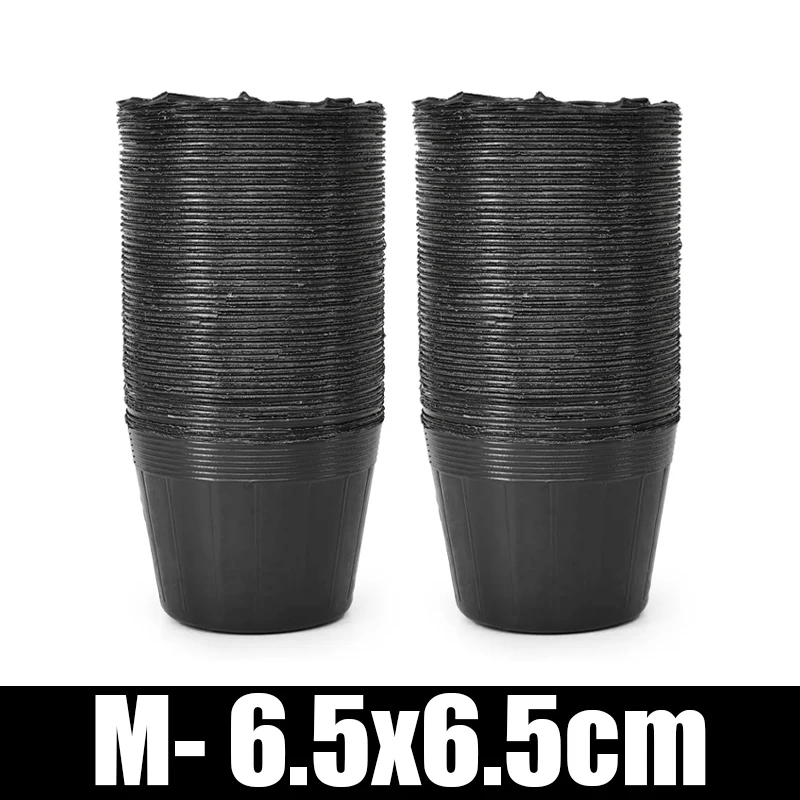 300/50PCS Thickened Seedling Bag with Holes Plastic Flowerpot Flower Plant Breathable Container Garden Vegetable Planting Pots: S / light green