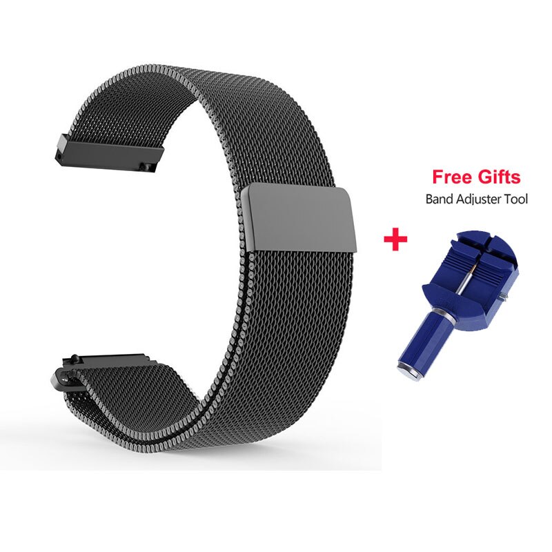 22mm Metall Band Für Xiaomi Huami Amazfit Tempo Armband Milanese Schleife Magnetische Strap für Amazfit Tempo Stratos 2 Gürtel ersatz: Mesh Black and Tool