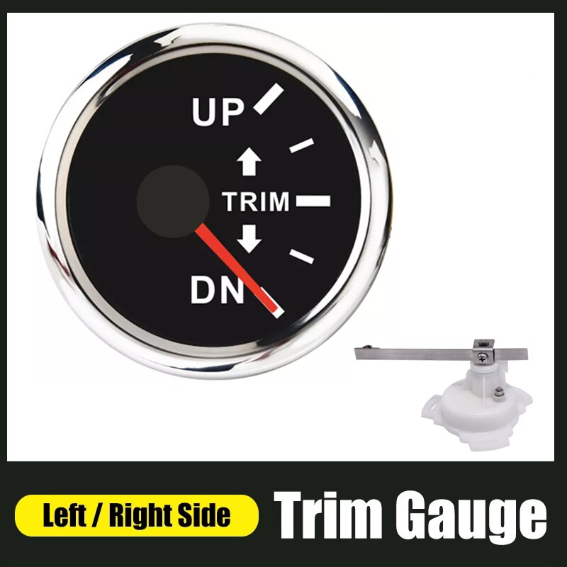 52mm trimmen Messgerät Für Stiefel Außenbordmotor hoch-DN Rechts Seite trimmen Meter 0-190 Ohm Mit verrotten Hintergrundbeleuchtung 12V/24V Edelstahl Lünette
